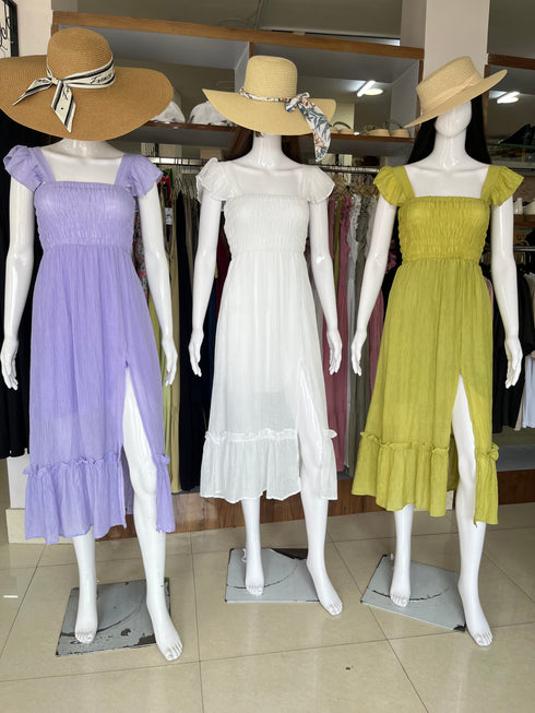 Summer Square Neck Sleeveless Long Dresses